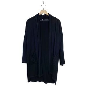 Eileen Fisher Black Open Pocket Duster Cardigan Sweater